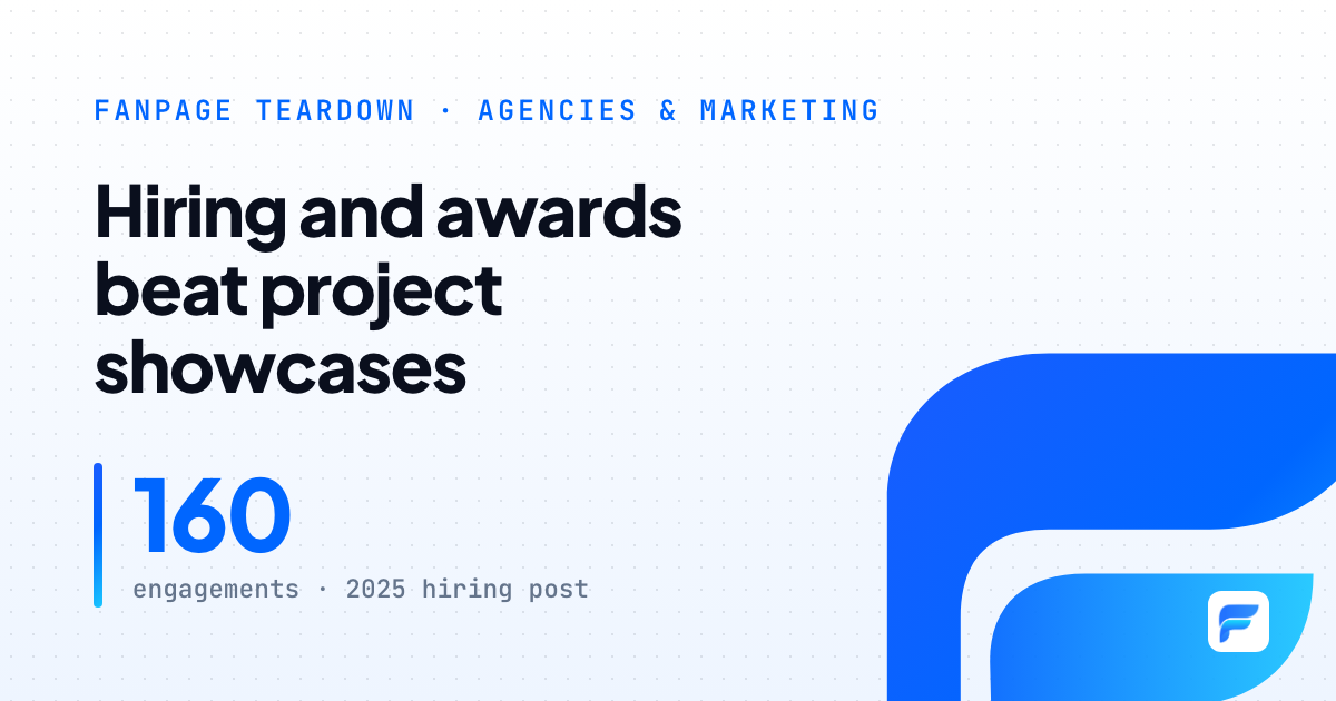 Bracom Agency: why hiring and award posts outperform its project showcases